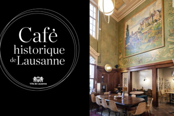 The cover of a book about Lausanne's historical cafés.