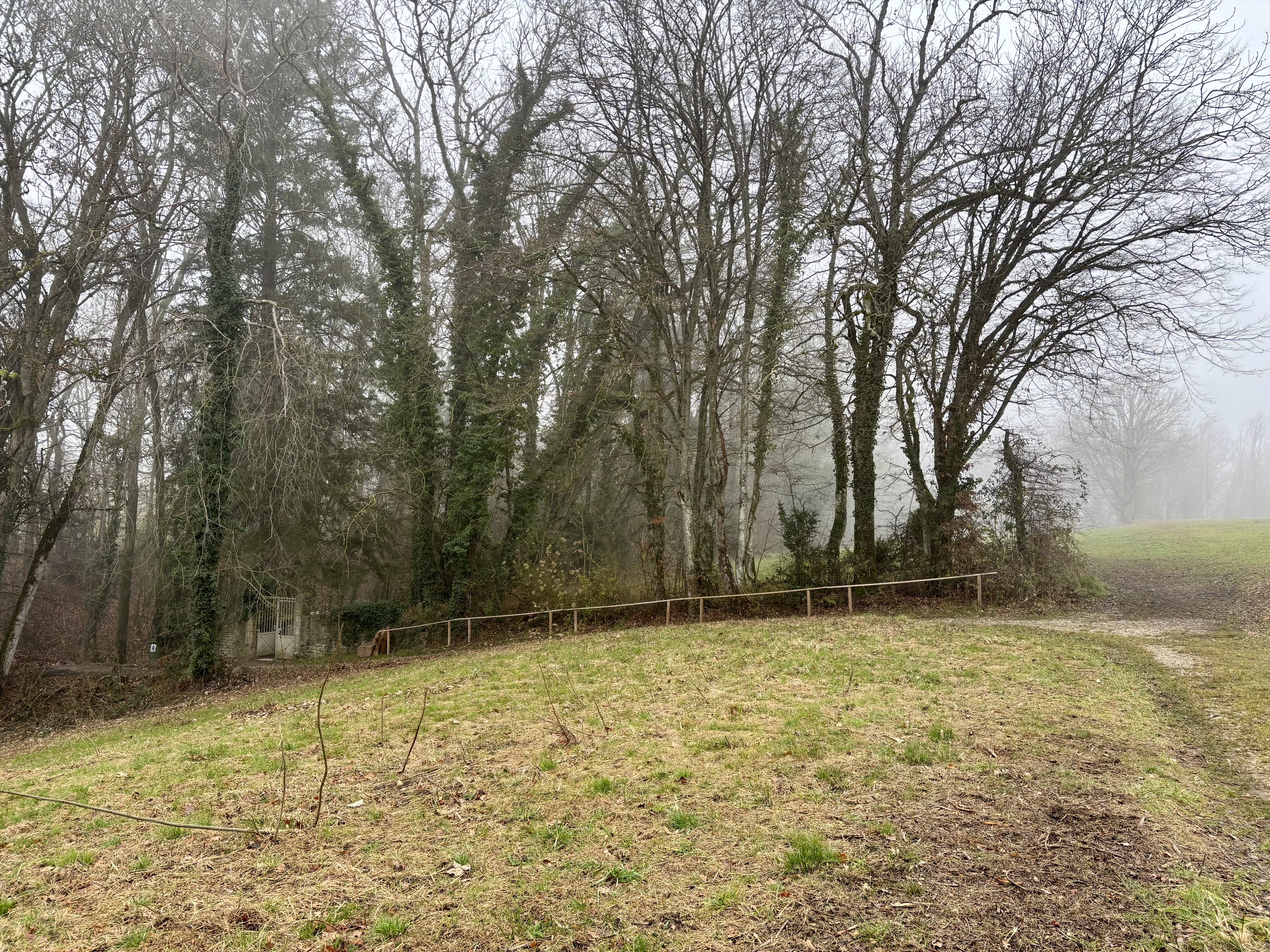 Photographs of the path leading to Richard Burton's gravesite in Celigny, Switzerland.